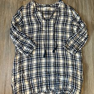 Madewell plaid long sleeve plaid top